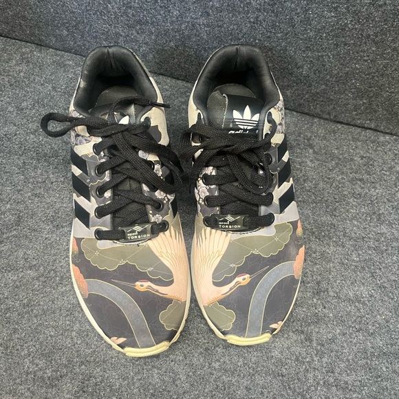 Adidas Originals ZX Flux Torsion Sneakers – Crane Pattern – women's Size 6.5 - Picture 1 of 9